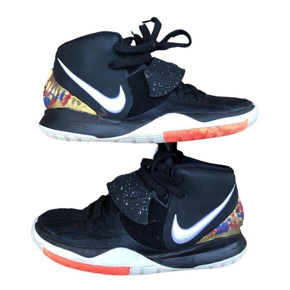 CUSTOM 2019 Nike Kyrie 6 GS 'Jet Black' Gold Black Size 5 - Picture 16 of 16